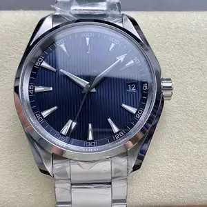 New High-quality Men's Mechanical Watch Blue Dial Date Function Stainless Steel Strap Luxurious Business Style Automatic Watches