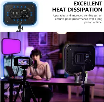 NEEWER 18.3" RGB LED Video Panel Light with App Control, 2 Pack Stand Kit, 360 Full Color/2500K~8500K/CRI97+/17 Scene Effects detail image