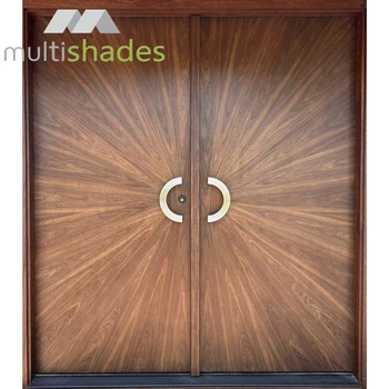 Minimalist Double Leaf Entrance Front Door Interior Aluminum Alloy Material