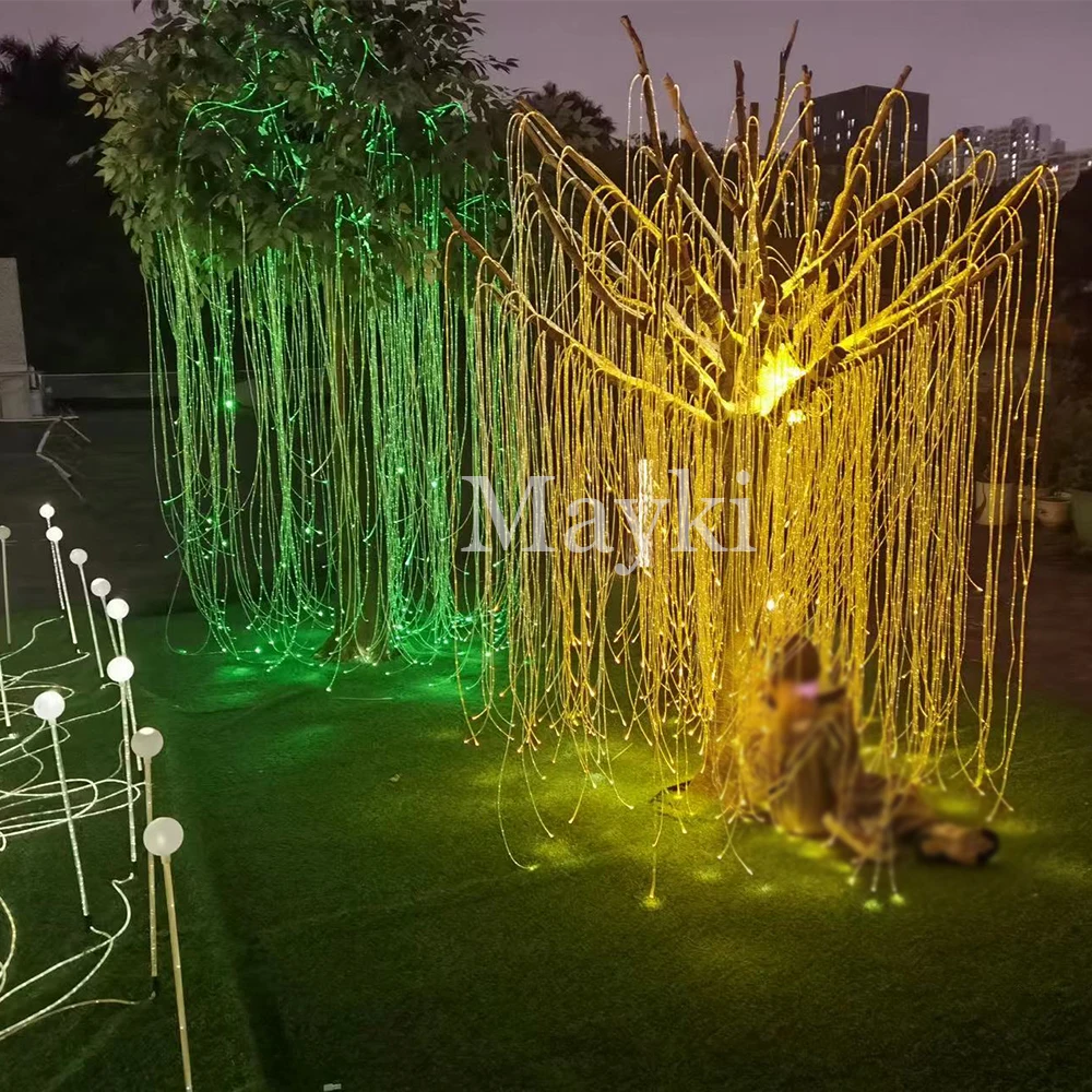 Farbenfroher Leuchtender Avatar-baum Beleuchtung Outdoor Led Glasfaser-baumlichter Farbwechselnder Glasfaser-weihnachtsbaum