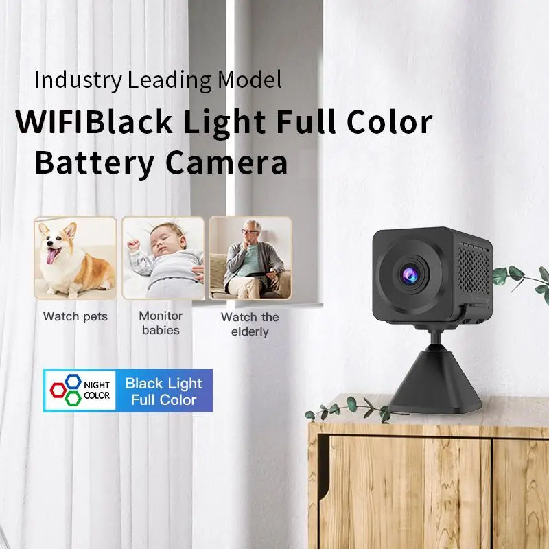 3MP Color Night Vision Wifi Mini Camera Portable Humanoid Detection Two-way Audio Battery Powered Mini Ip CCTV Camera