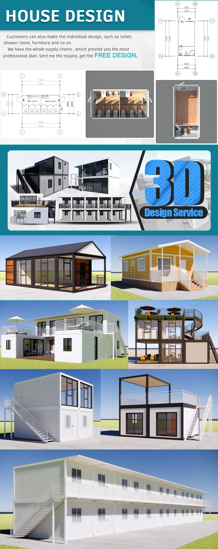 Luxury 2 Story Prefab Villa Modular Prefabricated Shipping Container ...