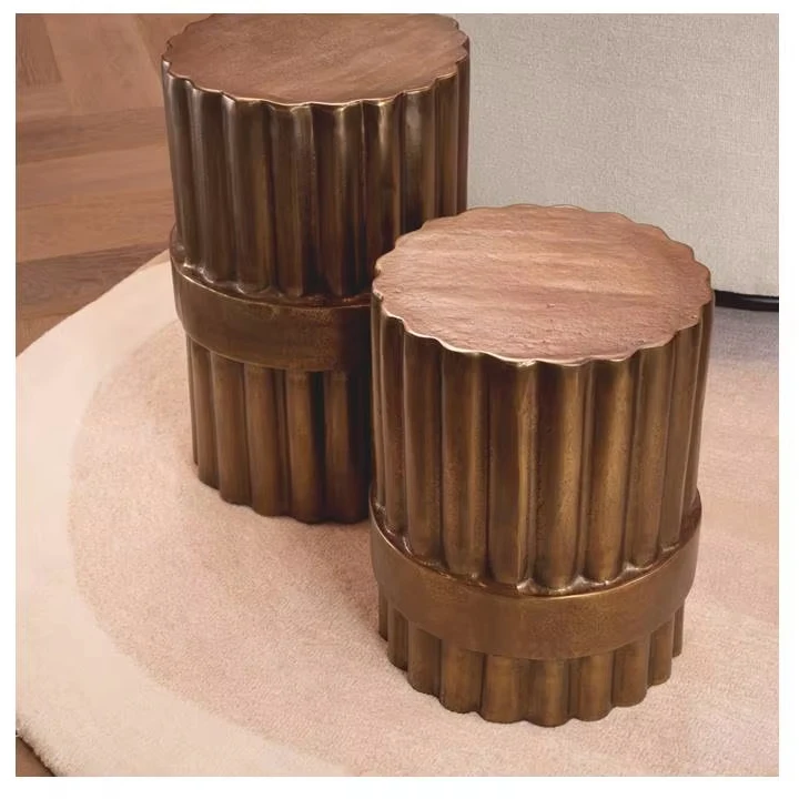 Modern Style Side Table/Stool Dual-Use Coffee Tables for Living Room Home Bedroom Kitchen or Gym-Decorative Round Feature