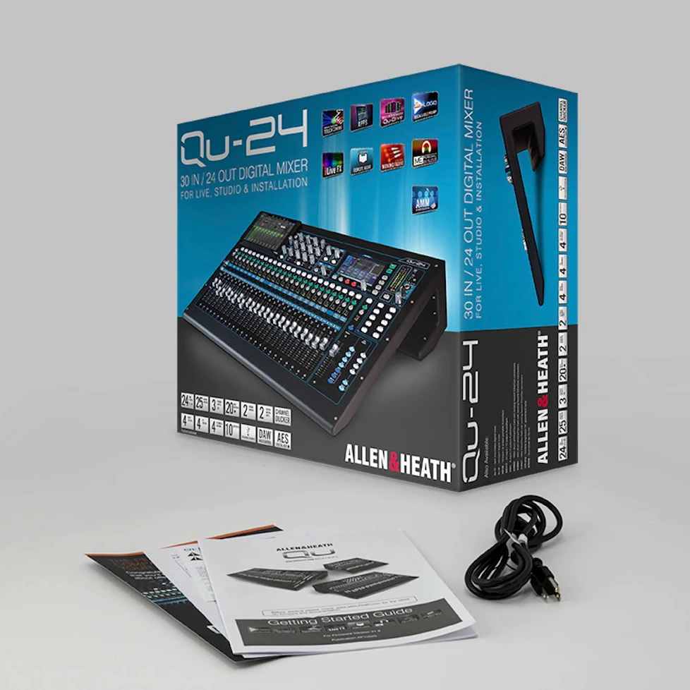 Allen & Heath Qu 24 / Qu24 Mixer Digital 24 Channel Audio Mixer Chrome Edition Professional Dj