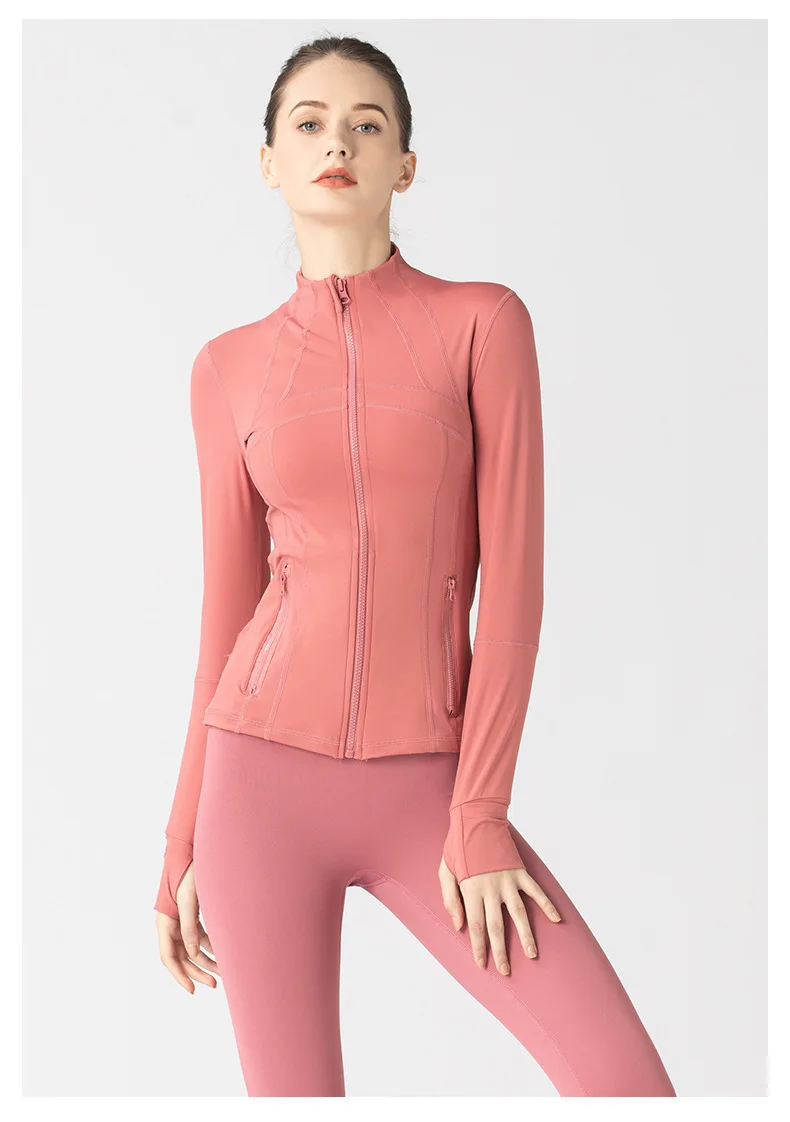 2024 New Trend Gym Yoga running Top Slim Fit Long Sleeve Women's Sports Jacket with Thumbhole