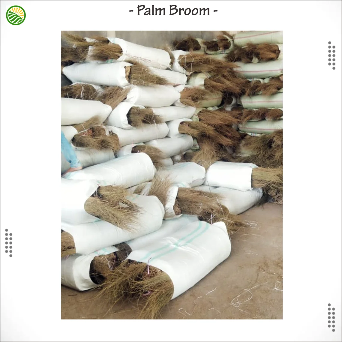Palm Broom Stick From Indonesia Natural Unchopped Eckel Raw Material