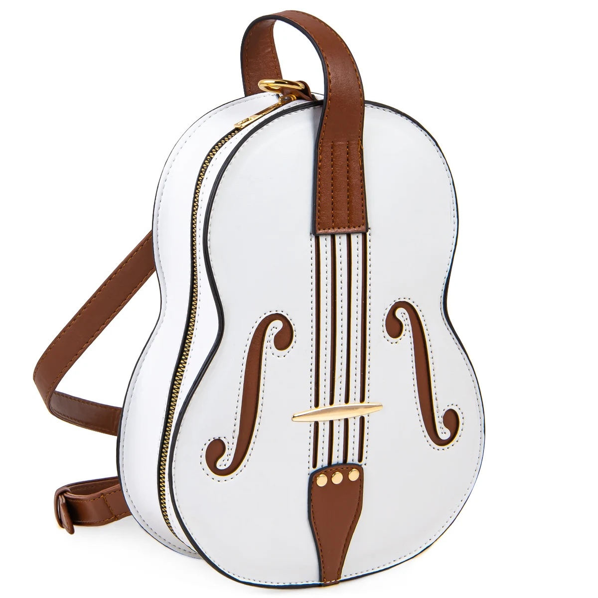 Violin Shaped Vegan Leather Bag Multipurpose Shoulder Bag Backpack