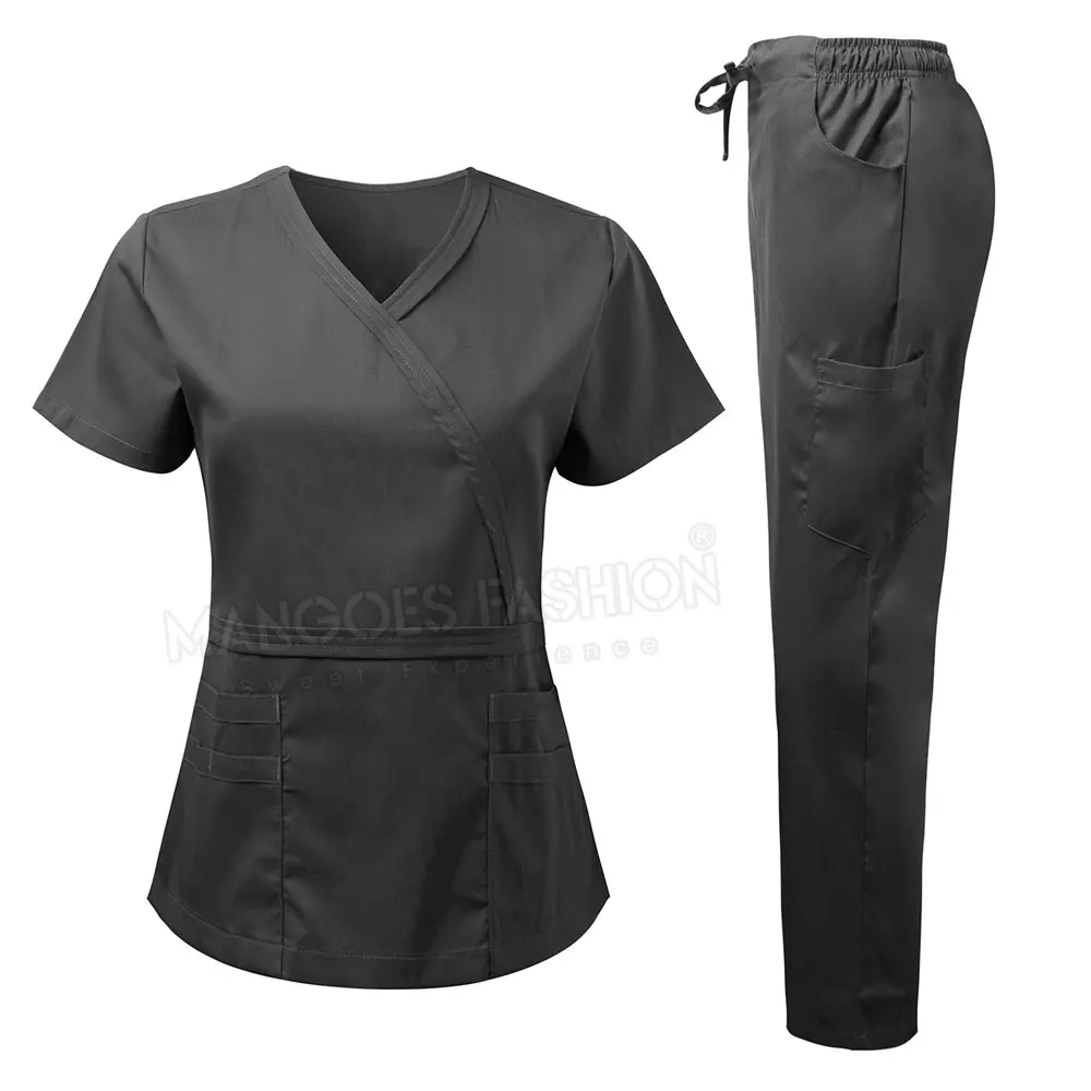 Plus Size Hospital Medical Nurse Uniform Stretch Breathable Women Sets