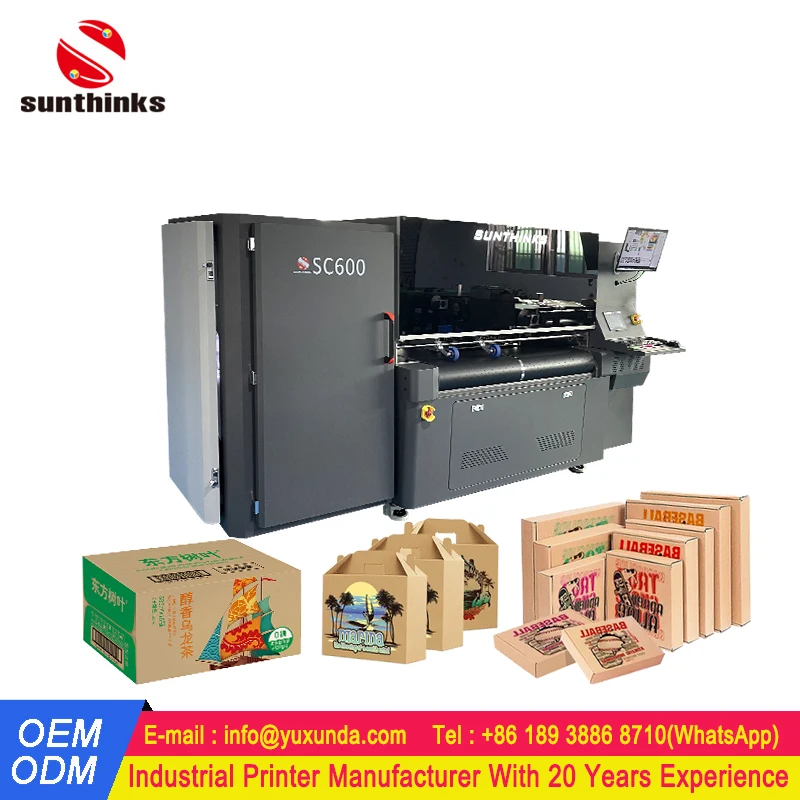 Sunthinks SC600 Digital Single Pass Printer 24 Inch Large Format Corrugated Carton Box Printer Printing Machine With Auto Feeder