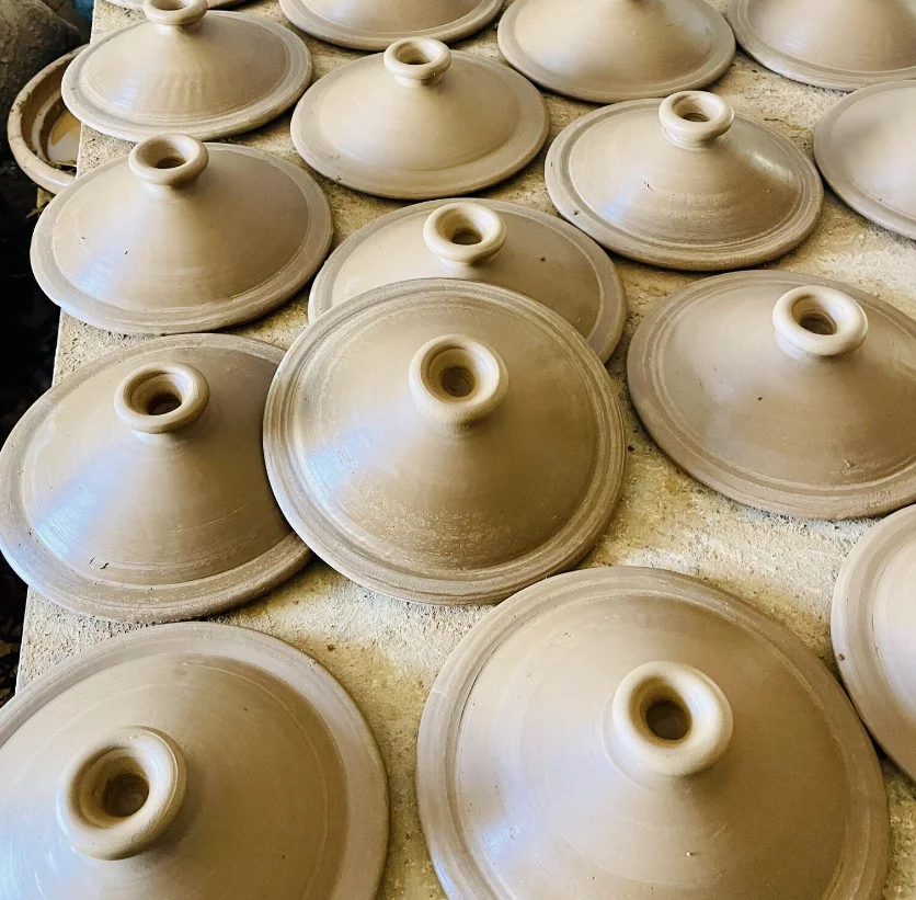 Flat Unglazed Traditional Tajine Handmade Leadfree Tajine Pots