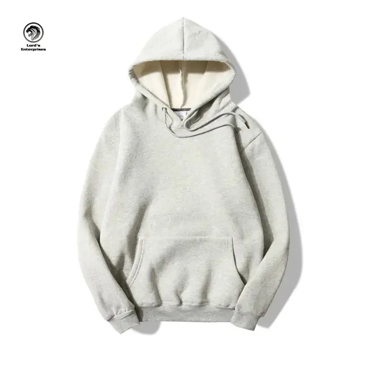 String Cordless Pocketless Hoodie For Men Blank French Terry Pullover ...