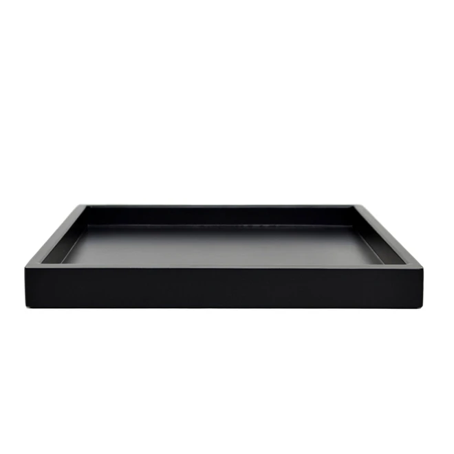 Black Lacquered Wooden Tray Custom High Gloss Matte Lacquer Decorative 