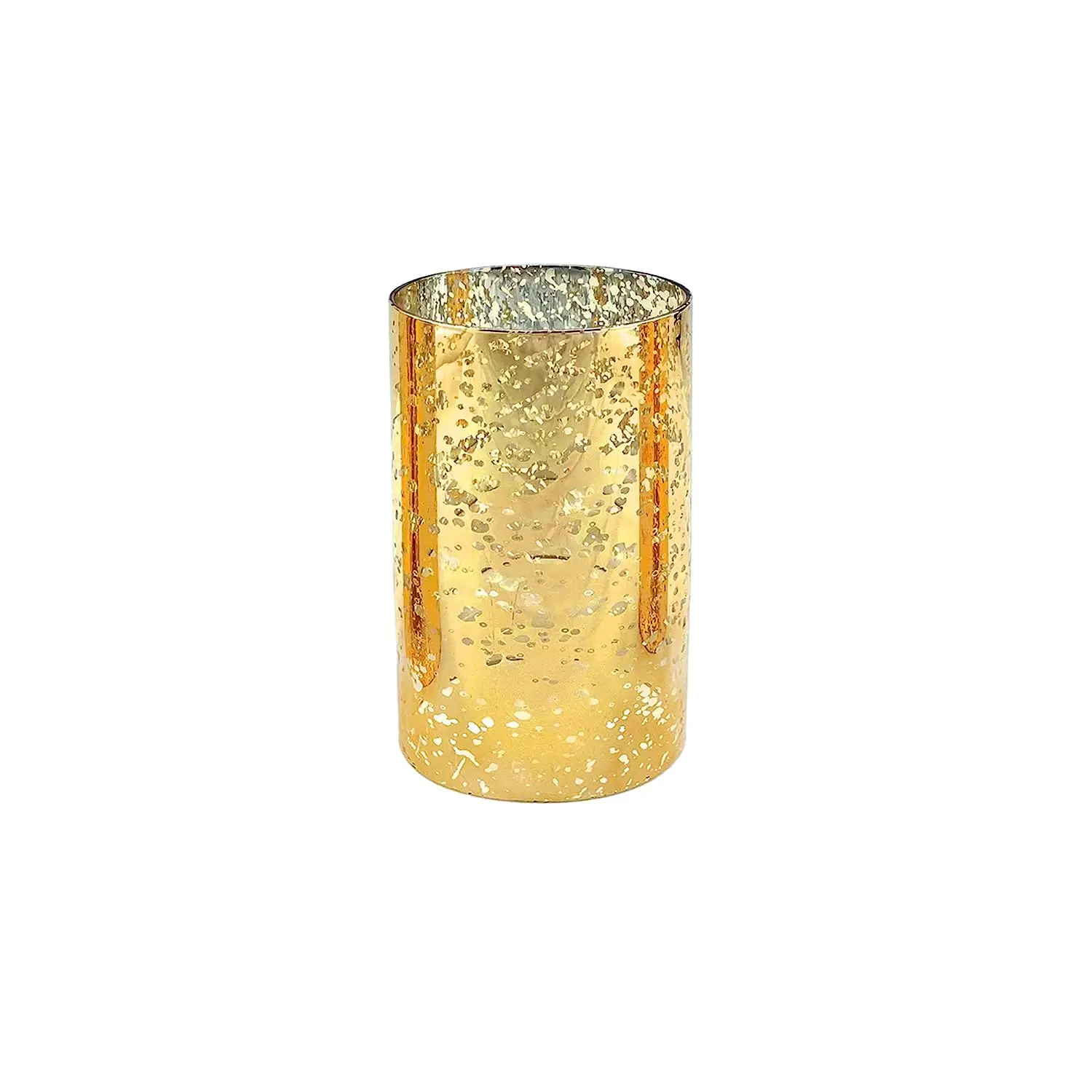High Quality Bottomless Cylinder Gold Open Ended Glass Candle Holder
