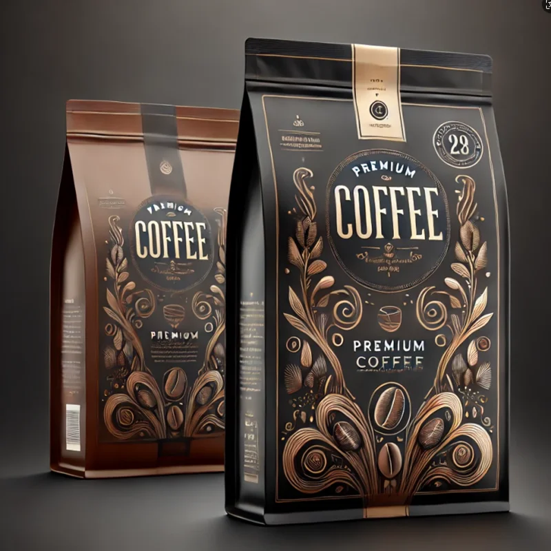 Wholesale custom printed color packaging eco-friendly flat black coffee packaging bags custom coffee packaging