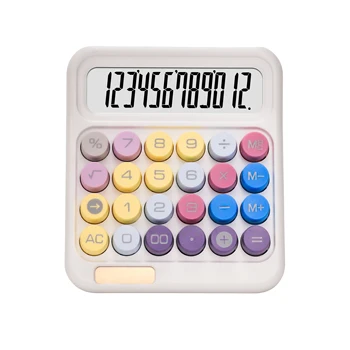 Colorful 12 Bit Calculator Cute Silent Mechanical Keyboard Learn Office Solar Calculator