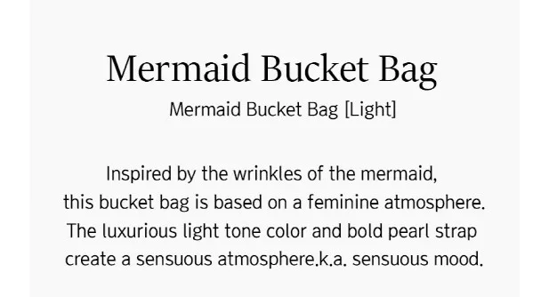 LC VENTURES2 MERMAID BUCKET BAG from K-fashion that makes you lovely and attractive!