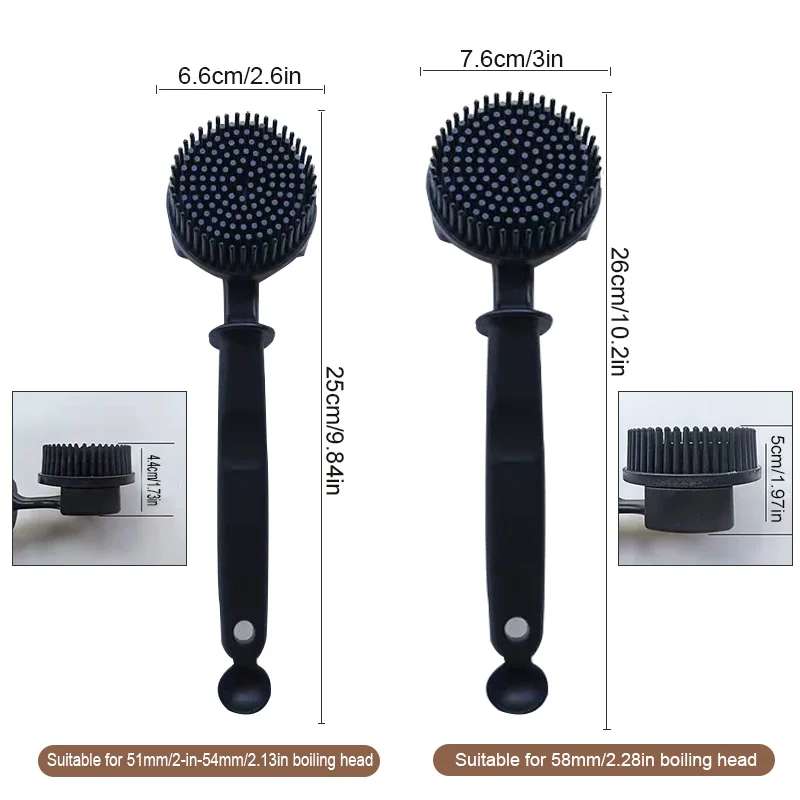 Coffee machine silicone cleaning brush coffee brush Long handle brewing head cleaning brush