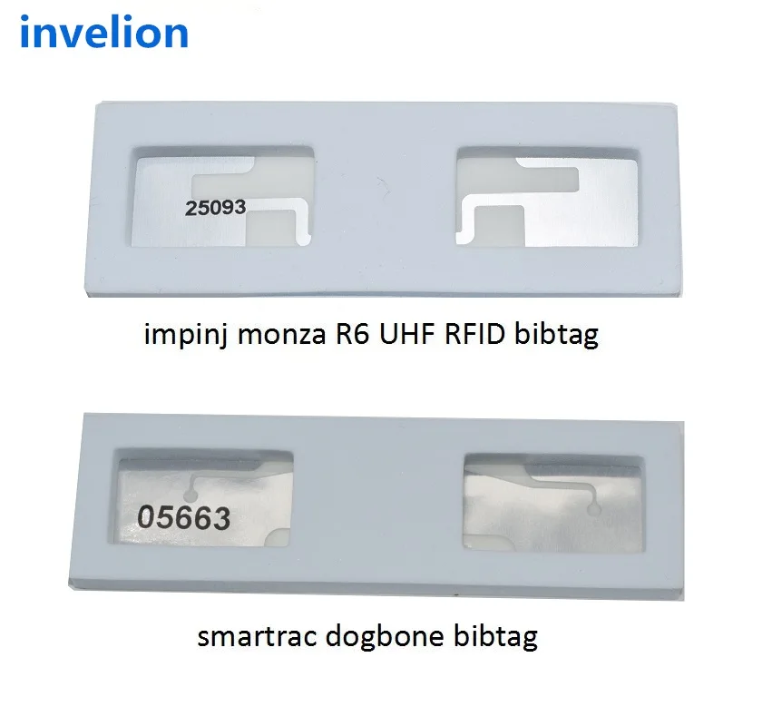 Uhf Rfid Tag Dogbone Smartrac Bibtag Impinj Monza Chip Adhesive Sticker Disposable RFID Timing Chip for Marathon Running Cycling