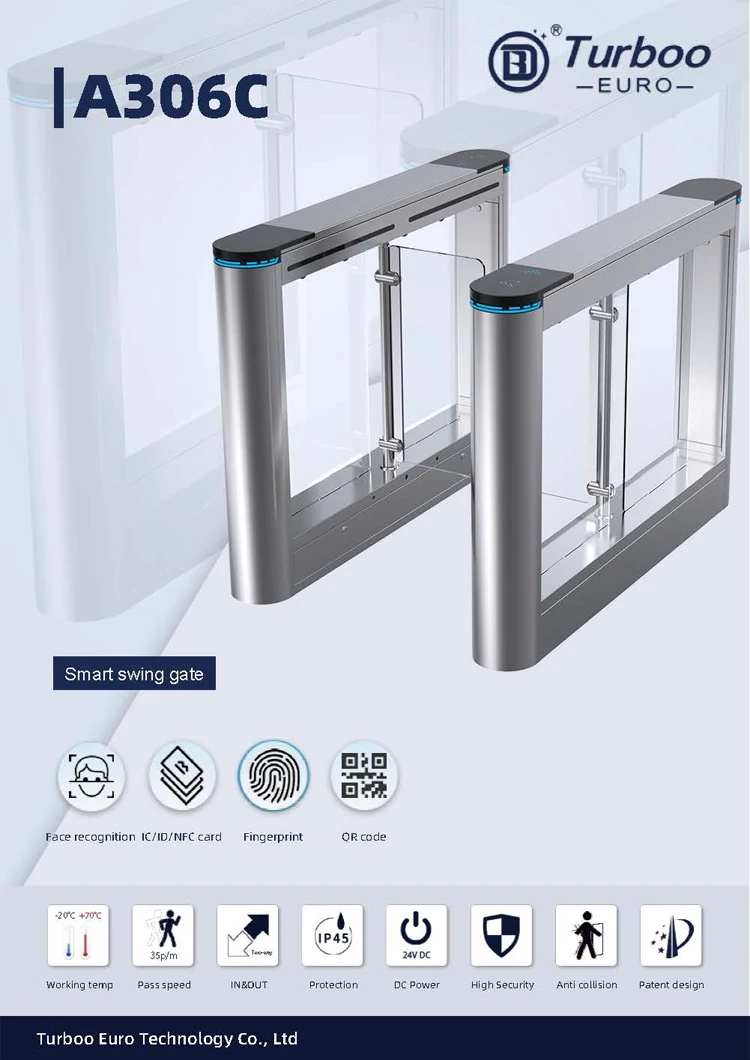 Image showcasing Waist High Security RFID Access Control Turnstile QR Code Reader