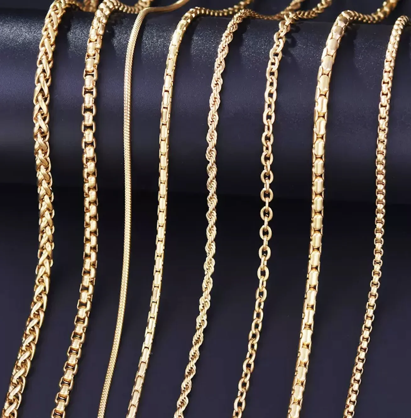 Stainless Steel O Chain Cross 18k Gold Plated Silver Necklace Chain For Men Women Fashion