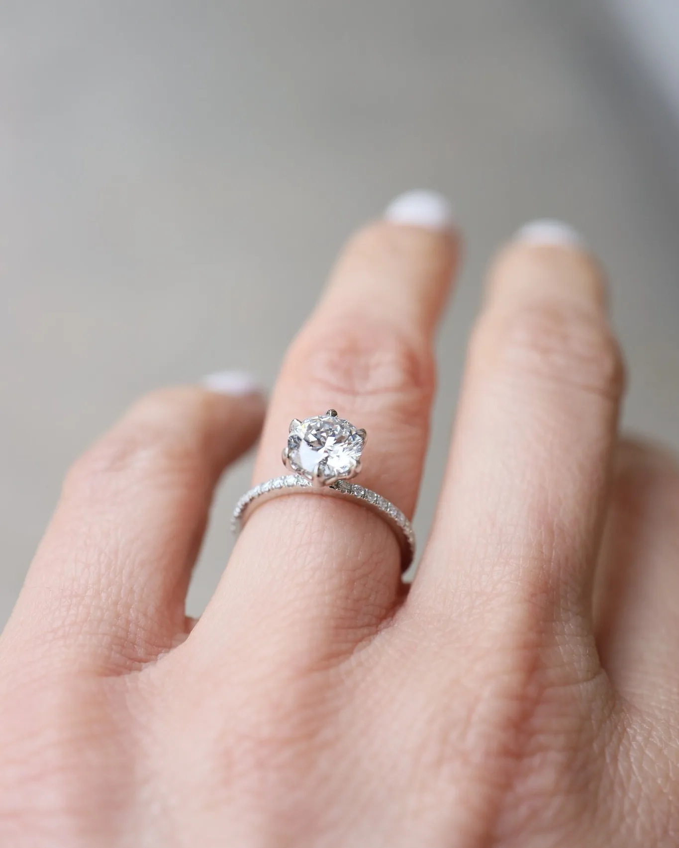 7mm Round Cut Moissanite Engagement Ring Solitaire 925 Sterling Silver Design OAB-1077M