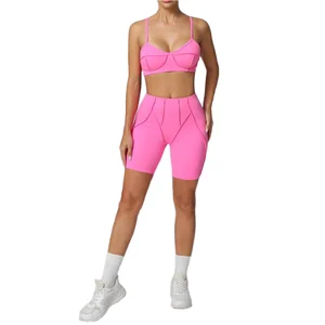 Women's Exercise Wear High-waisted Exercise Yoga Leggings and Bra Set Custom Fitness Wear Sportswear Women