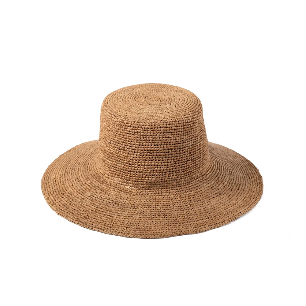 Wholesale Women's Wide Brim Foldable Summer Beach Sun Straw Hat Cheap