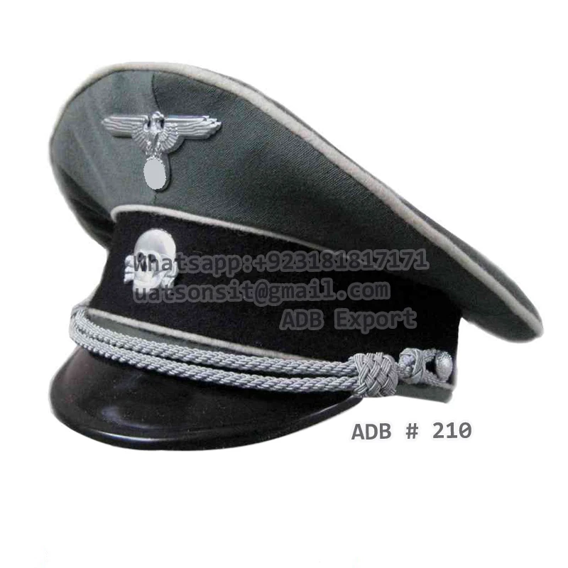 Ww2 German Officer Enlisted Visor Waffenss Panzer Crusher Hats - Buy ...