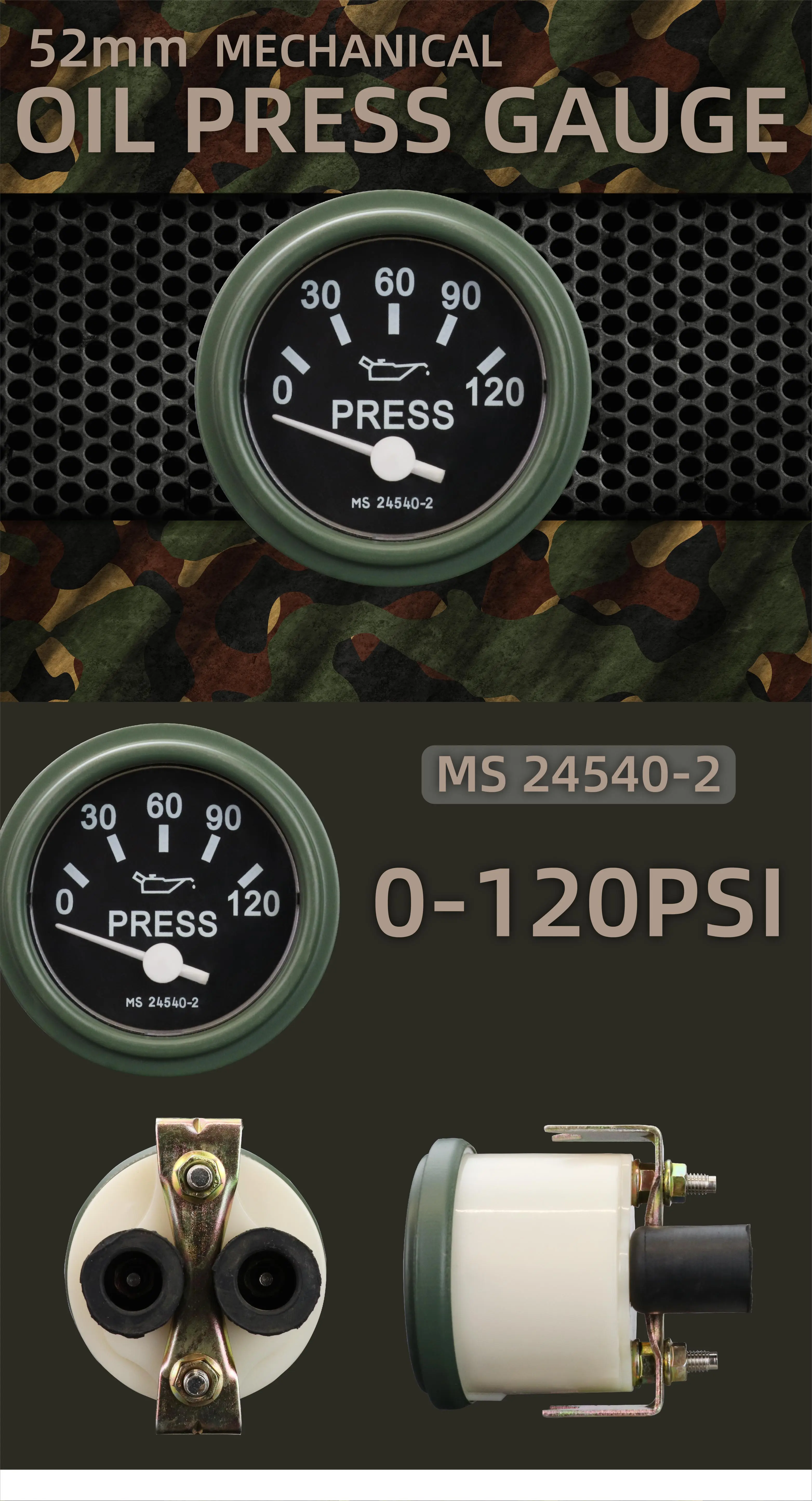 85mm 52mm Mechanical Speedometer Kit for HMMWV HUMVEE