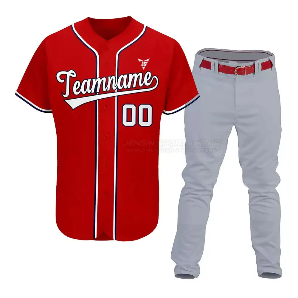 Latest Design Baseball Uniform Custom Made Short Sleeves Sportswear Oem