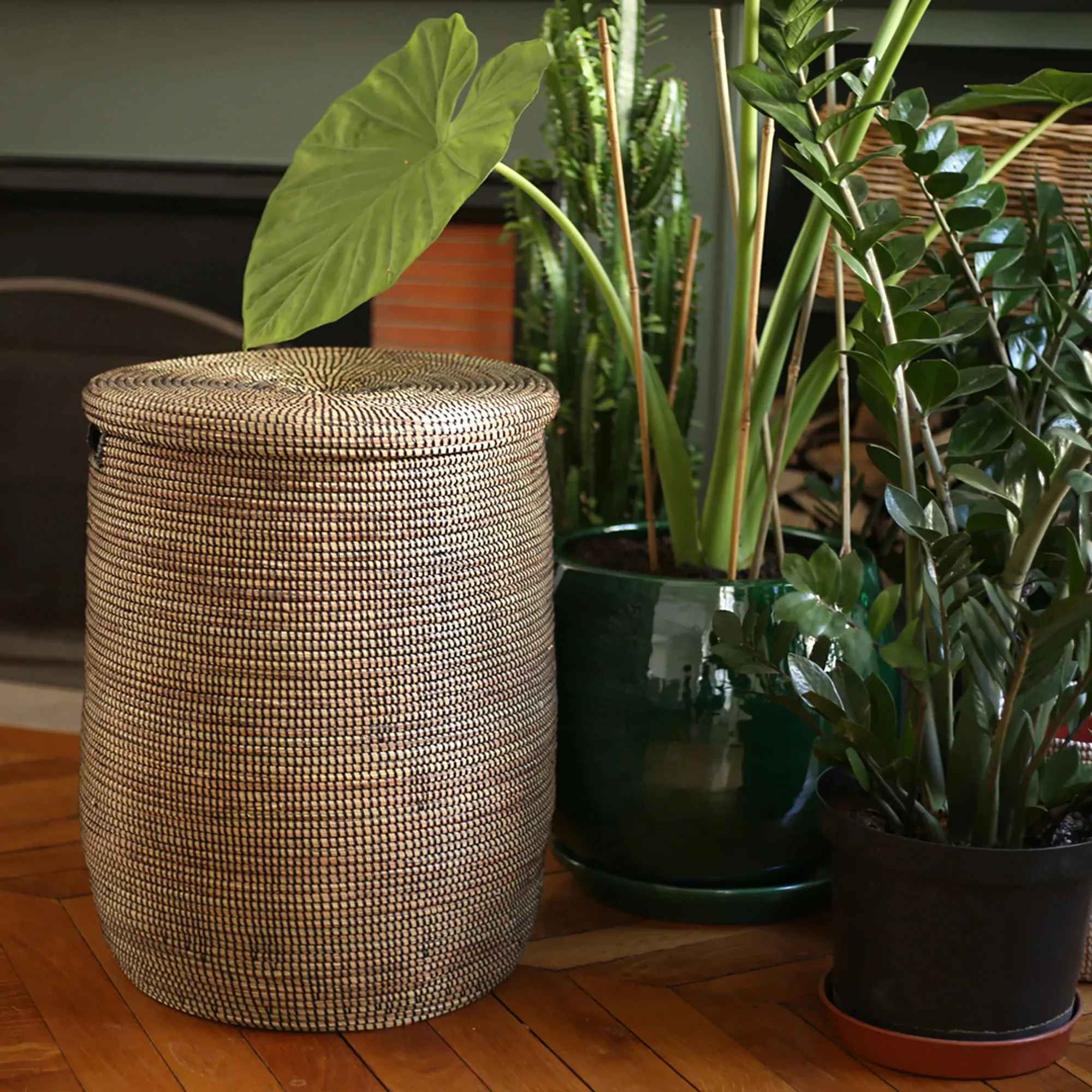 Large Sea Grass Straw Laundry Basket Home Organizer Storage Bin Eco