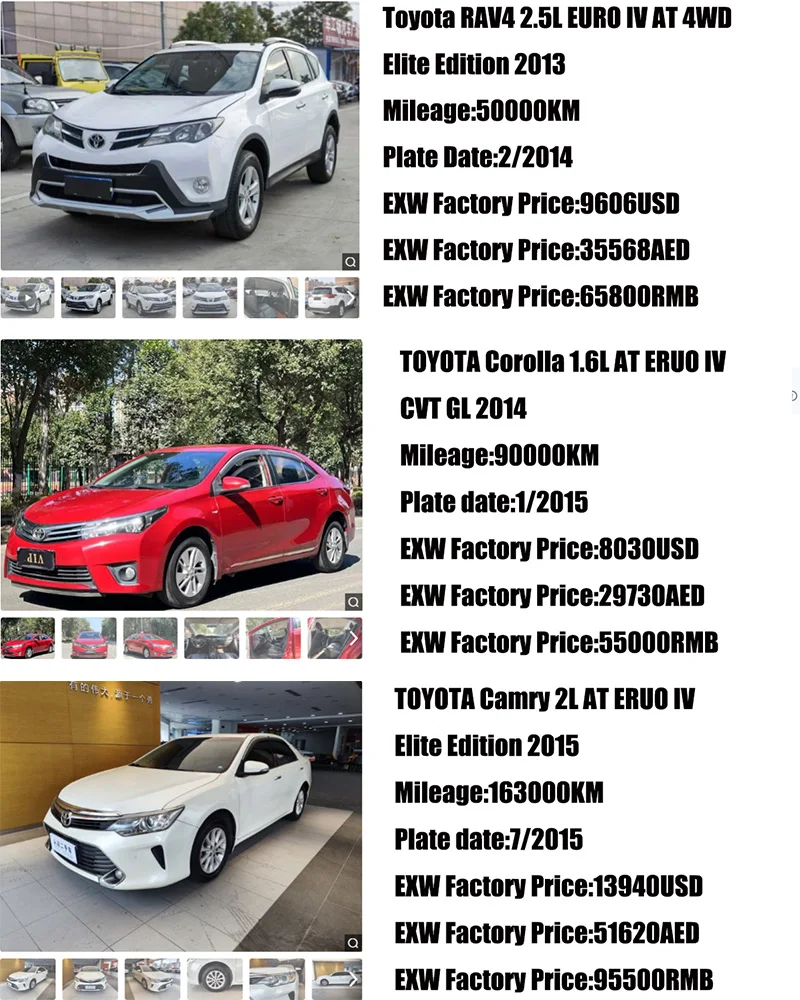 Toyota Awd Used Cars Corolla Yaris Camry For Rav4 Vios Chr Camera