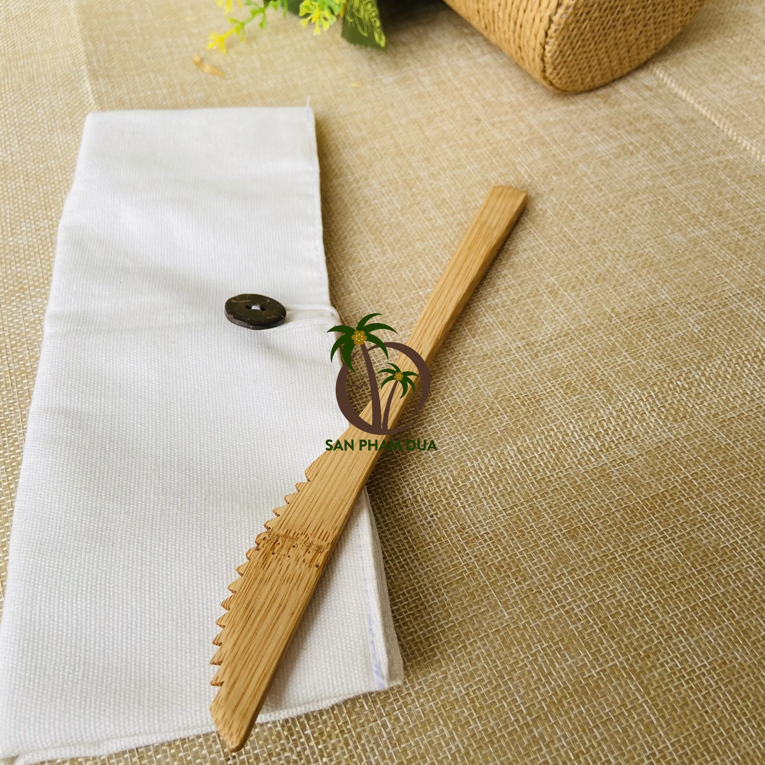 Vietnamese Bamboo Cutlery Bamboo Straw Spork Fork Knife Brush Traw
