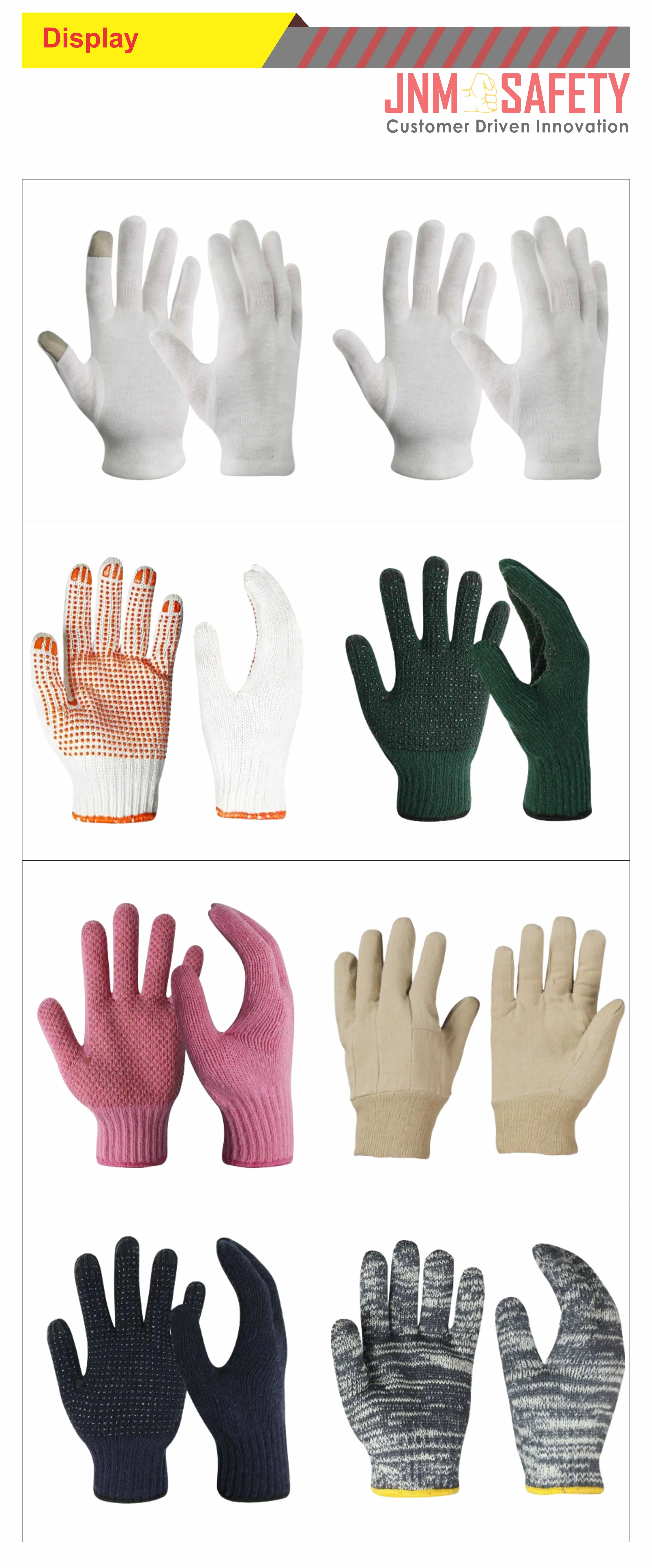 Industrial Safety Hand Protection Reinforced Pvc Dot Cotton Fabric ...