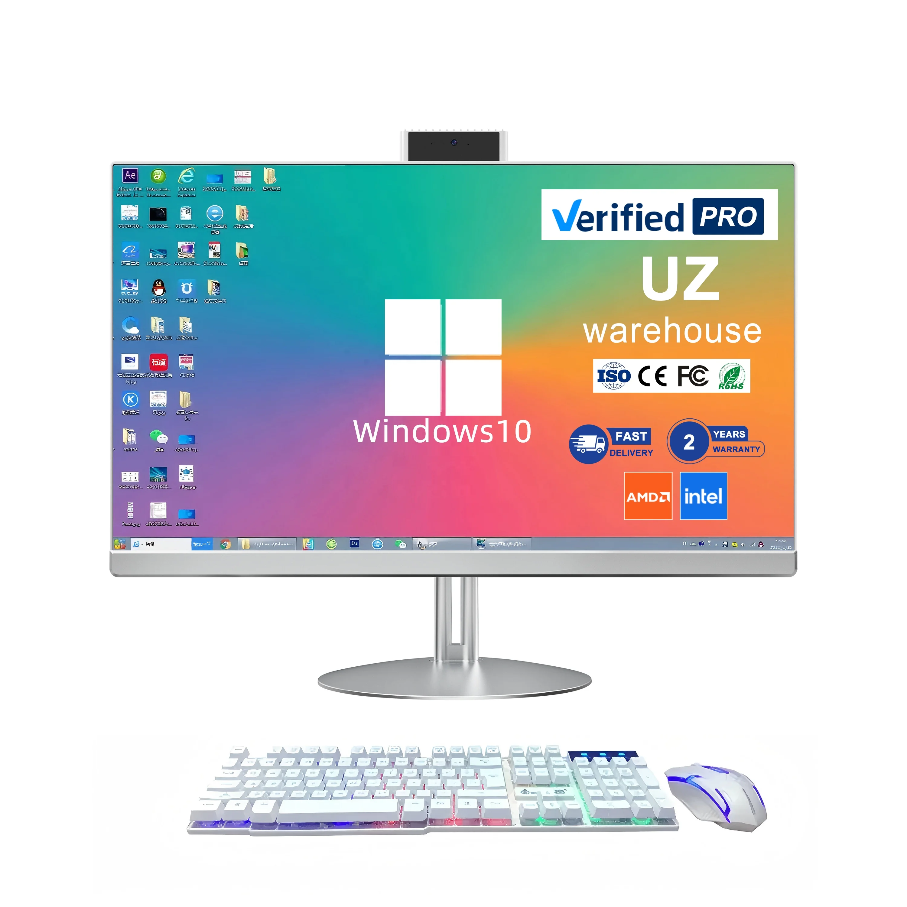 I3 I5 I7 Desktop Computer Non Second Hand All in One 23.8 Inch Touch Screen Pc All in One Monitor Touch Screen Pc Vesa