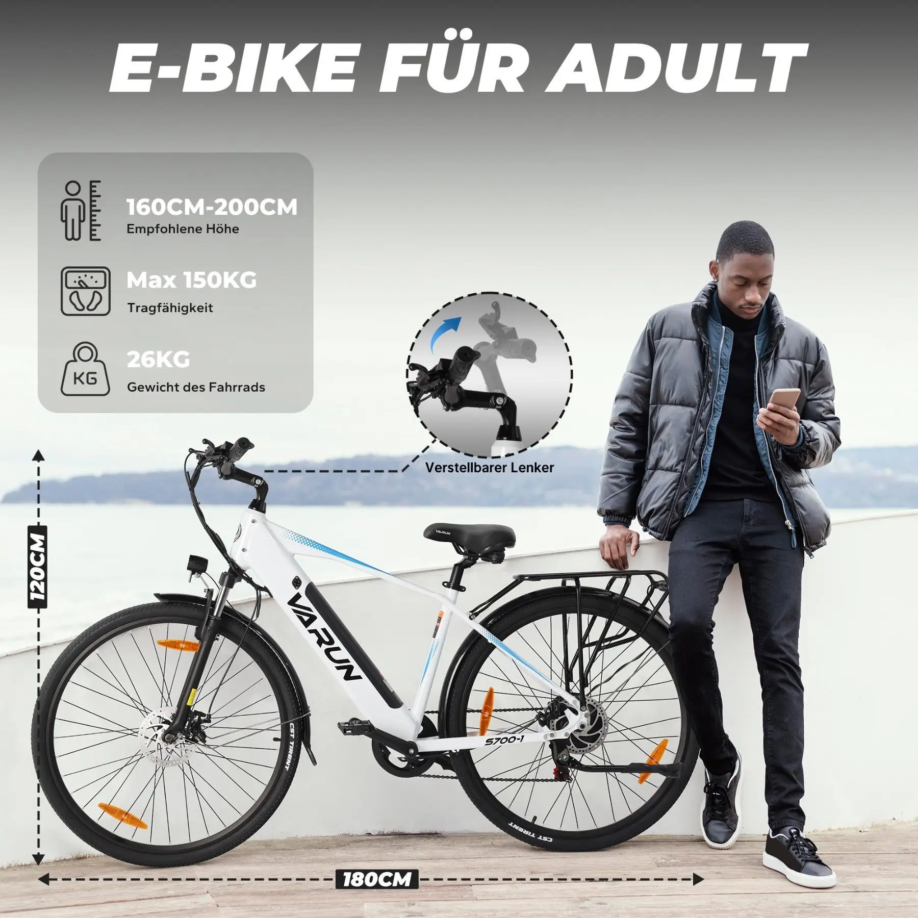 Elektrofahrrad 27,5 x 4 250W Bürstenlosmotor 80Nm Drehmoment 128km Reichweite