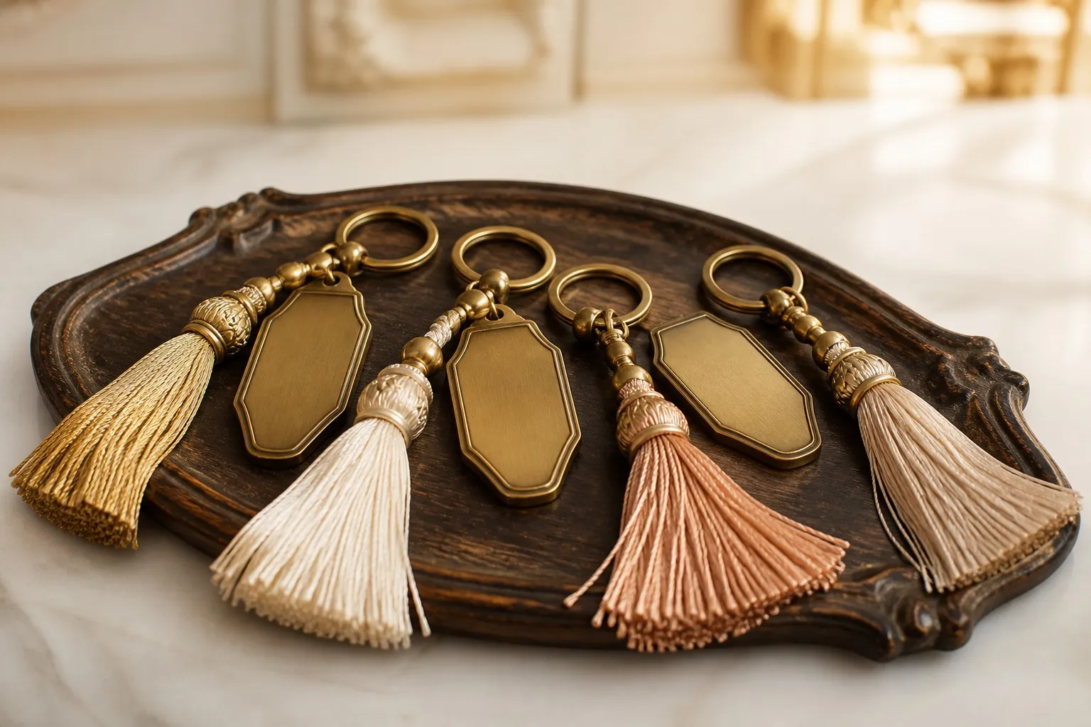 Color collection on antique tray