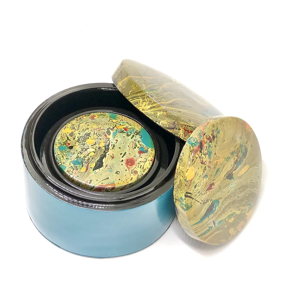 Высококачественный набор из 3 уникальных роскошных окрашенных лаковых коробок круглые колонны распродажа оптом Лучшая цена оптовый поставщик