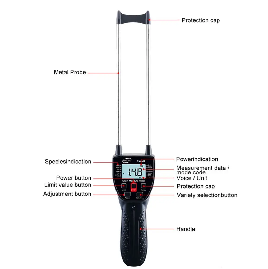Gm650 Grain Moisture Meter Tester 23cm Probe Buy Grain