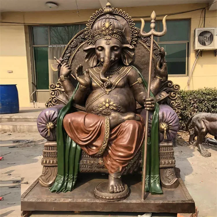 Outdoor Decoration Large Hindu God Sculptures Super Metal Shiva Cast