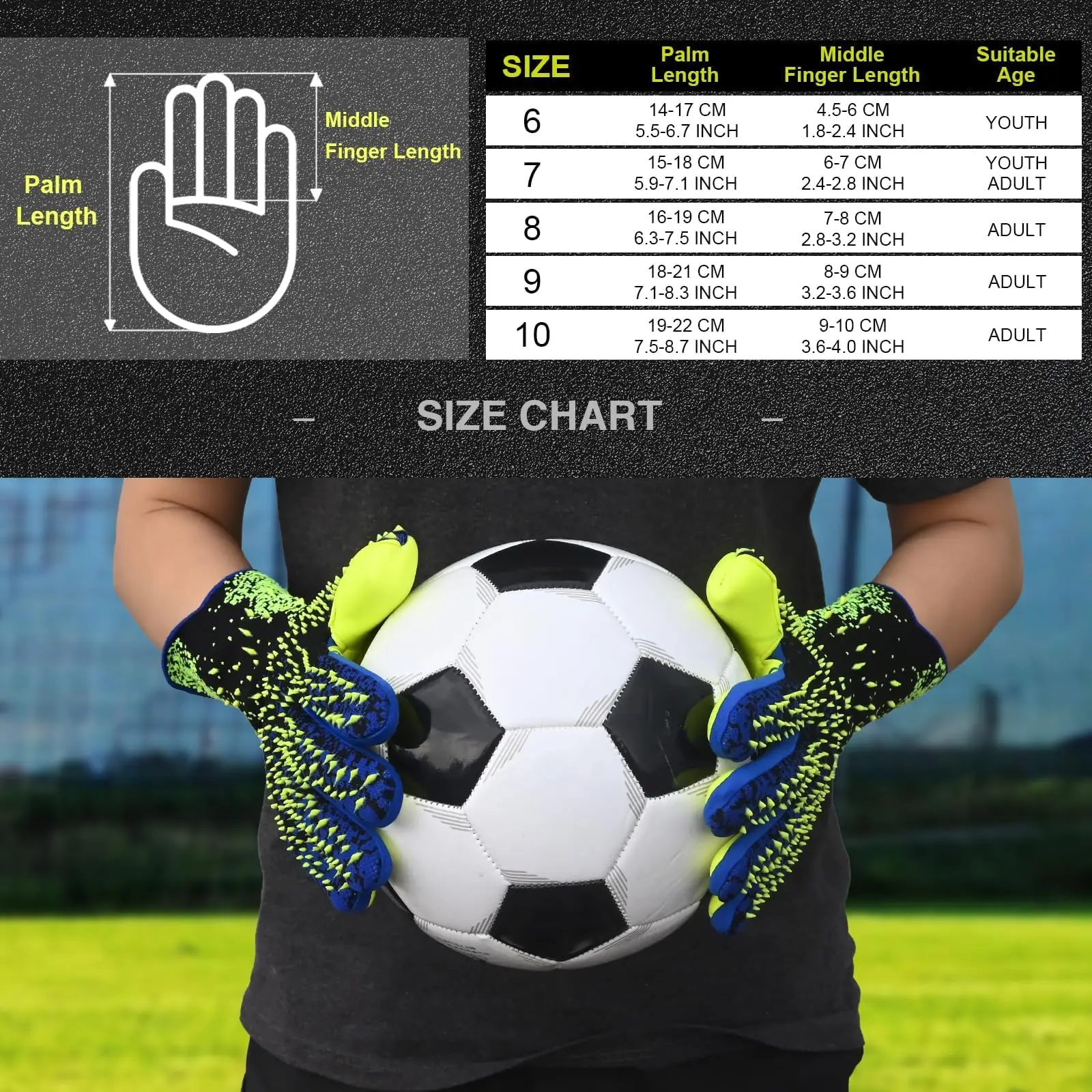 Hochwertige Fuball-Torwart handschuhe Profession elle dicke  Latex-Fuball-Torwart handschuhe mit Fingers chutz handschuhen Torhter