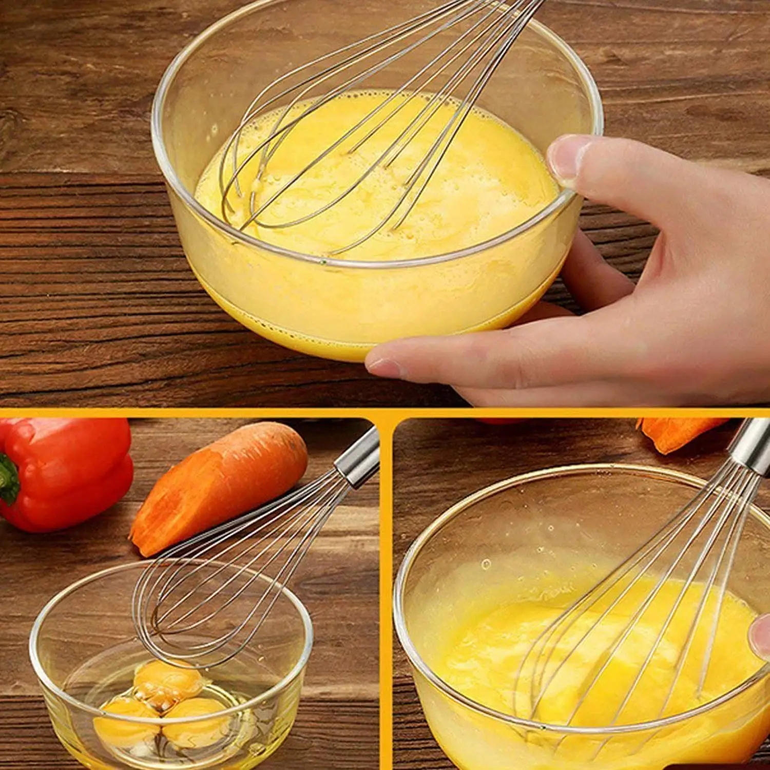 Multiuses Stainless Steel Kitchen Utensil Balloon Shape Wire Whisk, Egg  Beater