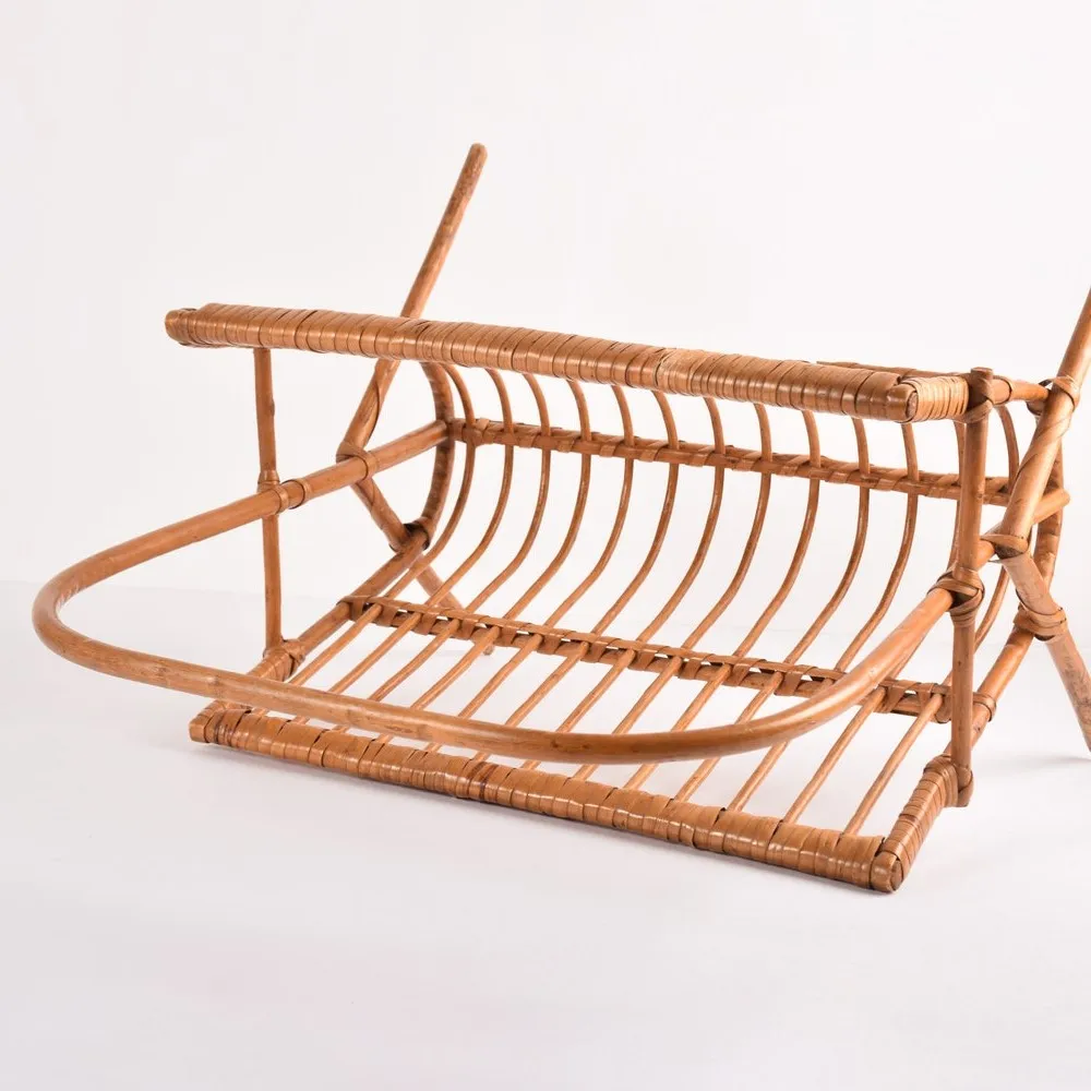 Tabletop Rattan Newspaper A4 Paper Holder Rack Office Decoration and Organization Racks for Desk Magazine File Holders