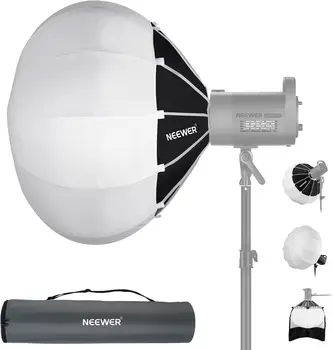 NEEWER 20"/50cm Lantern Softbox One Step Quick Release, 360 Light Diffuser with Skirt, Bowens Mount for Video Light CB60 CB100