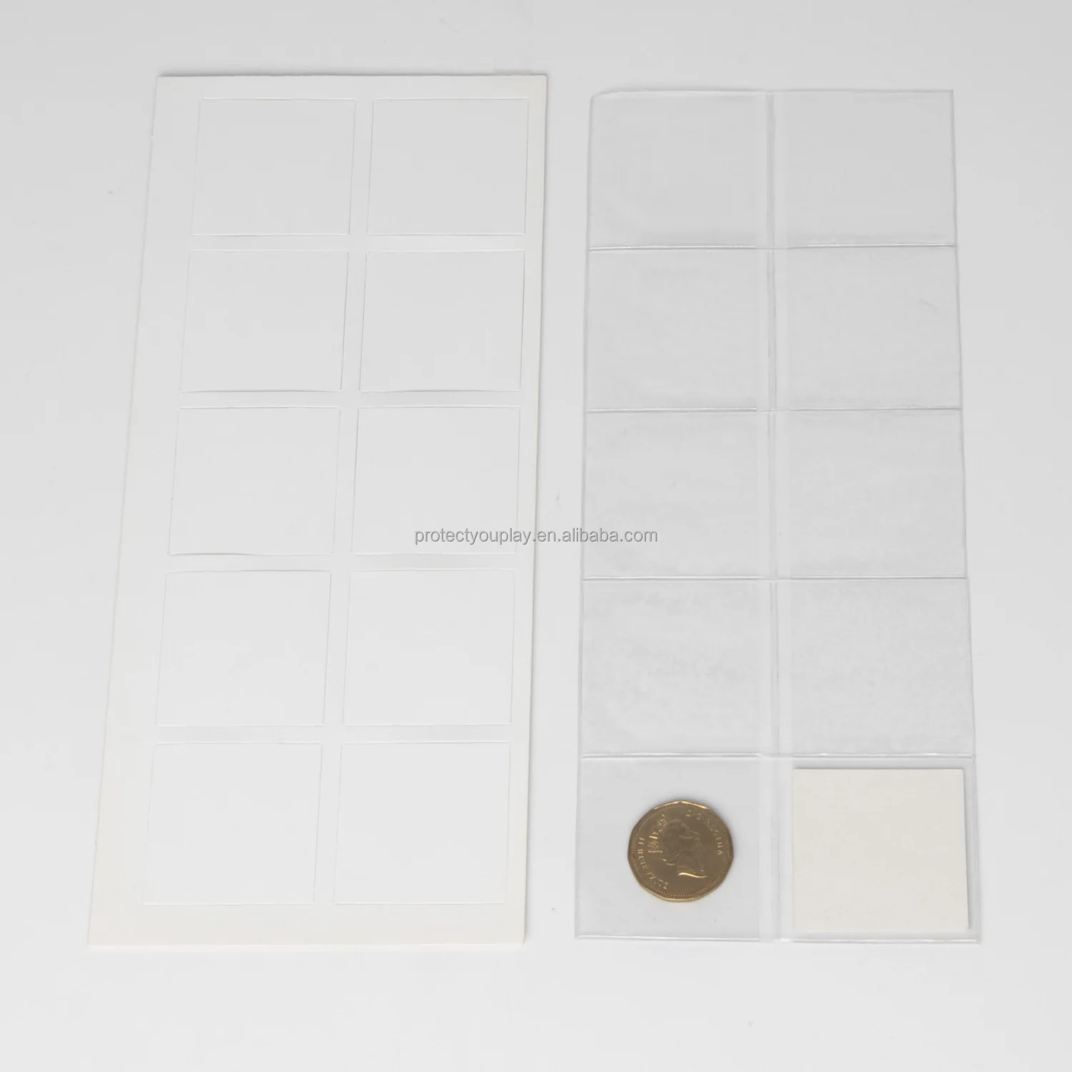 슈퍼세이프 1.5x1.5 2x2 인치 코인 플립, 라벨 인서트가 있는 더블 포켓 비닐 플립 동전 홀더 수집 보관함