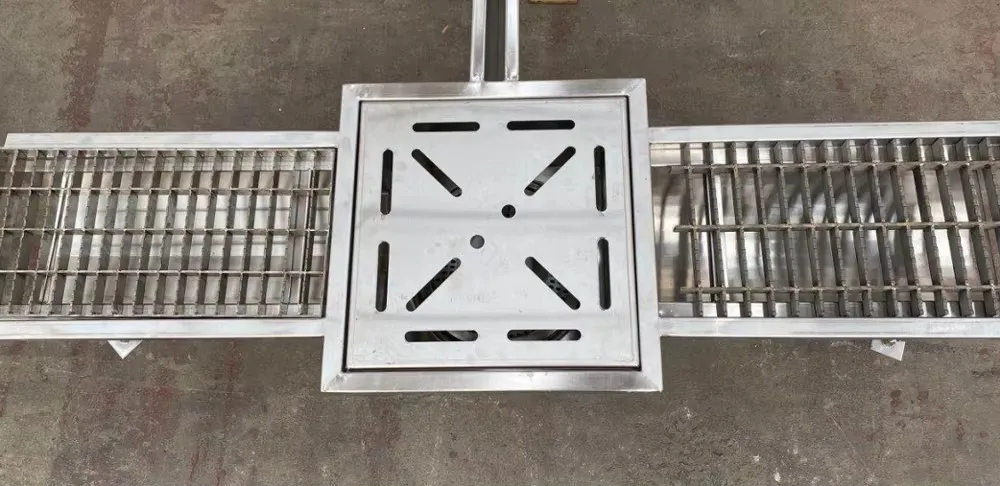 Durable SUS 304 Stainless Steel Floor Drain Customized Trench Grate for Food and Slaughter Processing Plants