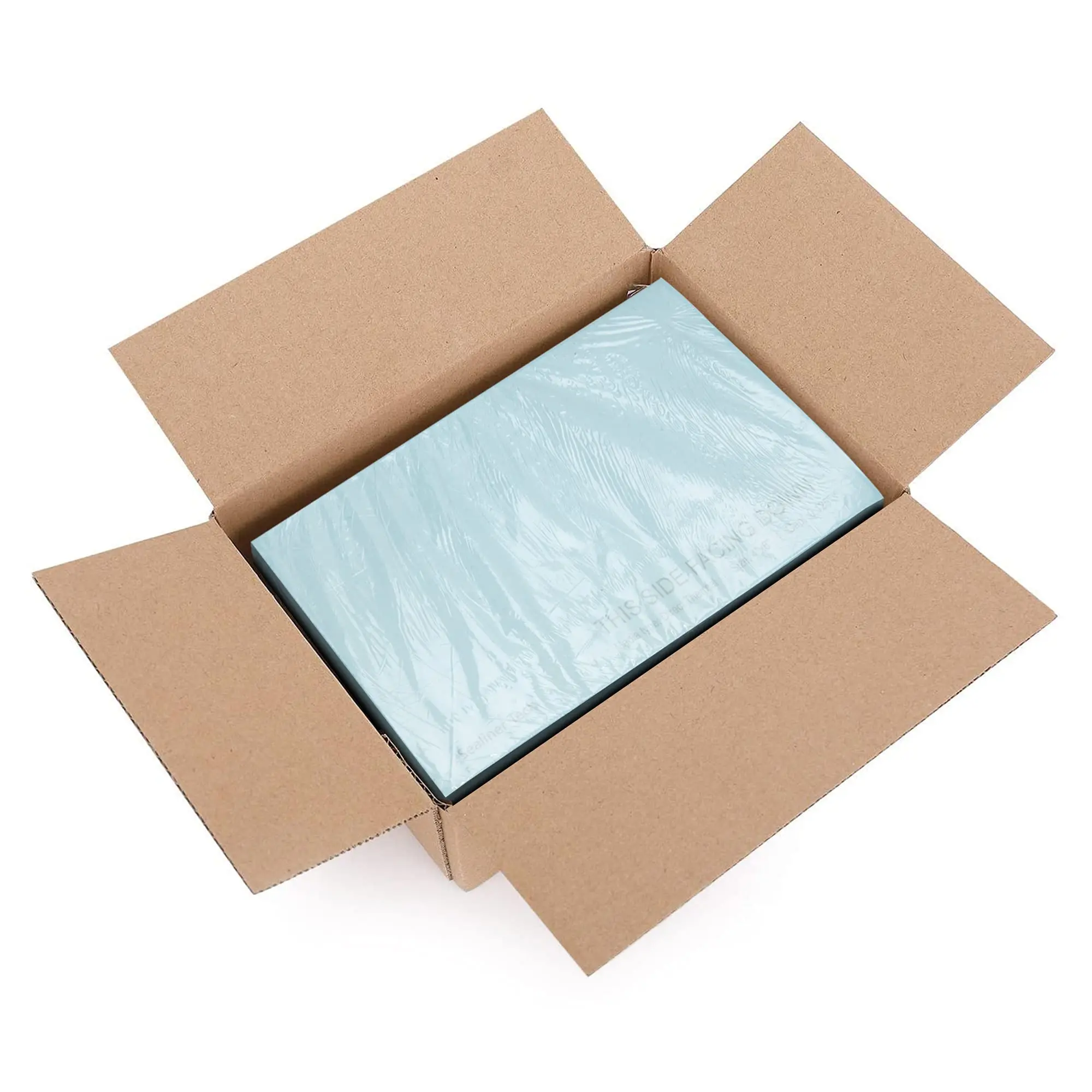 Factory Wholesale 4 x 6 light blue shipping thermal sticker label printer paper,Custom Blank shipping printer label stickers manufacture