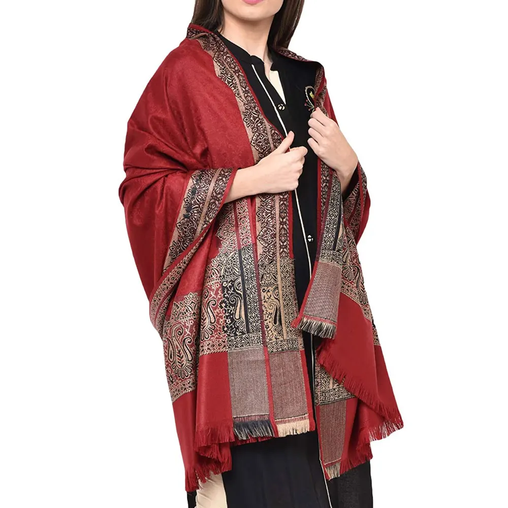 Pakistan Wholesale Price Party Wear Embroidery Shawls For Woman High Quality Wool Shawls In