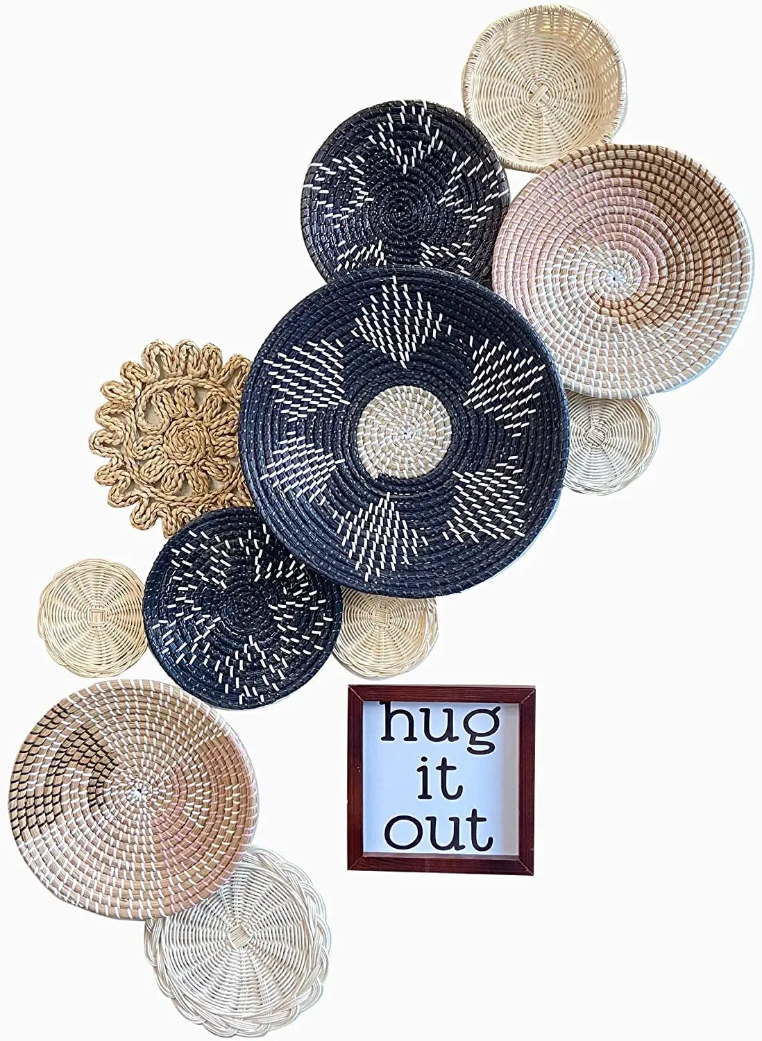 New Design Sea Sedge Basket Woven Basket Wall Decoration Interior Wall