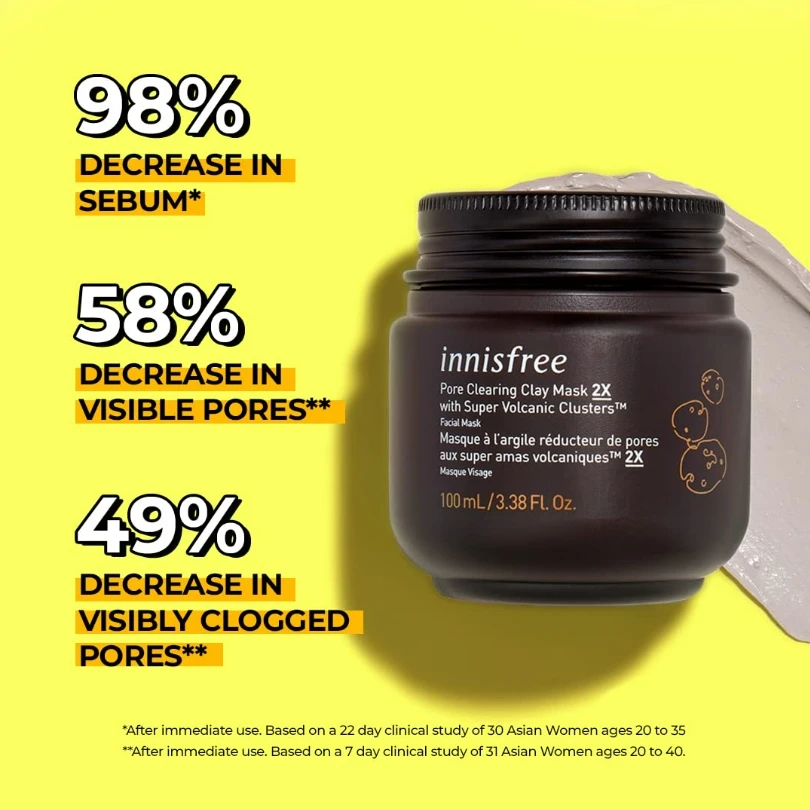 Innisfree Pore Clearing Clay Masks With Volcanic Cluster Innisfree Pore